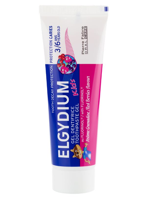 ORAL CARE ELGYDIUM Junior Зубная паста-гель для детей от 3 до 6 лет ELGYDIUM TOOTH DECAY PROTECTION KIDS RED BERRIES FLAVOUR, 50 мл