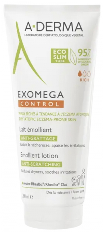 A-Derma EXOMEGA CONTROL Смягчающий лосьон для лица и тела, 200 мл